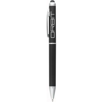 The Speigle Pen-Stylus - CLOSEOUT! Please call to confirm inventory available prior to placing your order!<br />Twist-action ballpoint pen with soft rubber stylus for touchscreen devices.