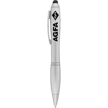 The Nash Pen-Stylus - Twist-action ballpoint pen with soft rubber stylus for touchscreen devices.