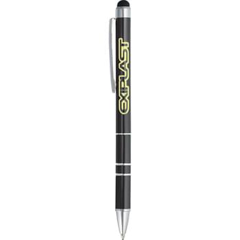 The Charleston Pen-Stylus - CLOSEOUT! Please call to confirm inventory available prior to placing your order!<br />Twist-action ballpoint pen with soft rubber stylus for touchscreen devices.