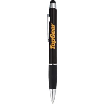 The Jefferson Pen-Stylus - CLOSEOUT! Please call to confirm inventory available prior to placing your order!<br />Twist-action ballpoint pen with soft rubber stylus for touchscreen devices.