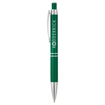 The Jewel Metal Pen - Retractable ballpoint pen with etched design on the grip area.