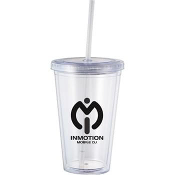 Cyclone 16-oz. Tumbler with Straw - Double-wall tumbler with twist-on lid and matching straw.