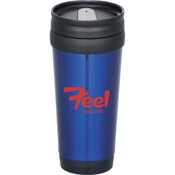 Redondo 14-oz. Travel Tumbler - Double-wall construction.  Twist-on lid with slide-lock drink opening.