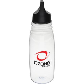 Amazon 28-oz. Sports Bottle - Single-wall construction.  Twist-on cap with carabiner clip-hook. Wavy design for easy grip.