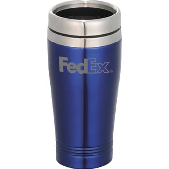 Hollywood 16-oz. Tumbler - Double-wall construction. Stainless steel push-on lid with slide-lock drink opening.