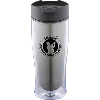 Lima 16-oz. Tumbler - Double-wall construction. Twist-on lid with flip-top drink opening.