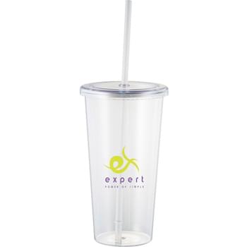 Sizzle 24-oz. Tumbler - Single-wall tumbler with twist-on lid and matching straw.