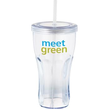 Fountain Soda 24-oz. Tumbler - Single-wall tumbler with twist-on lid and matching straw.