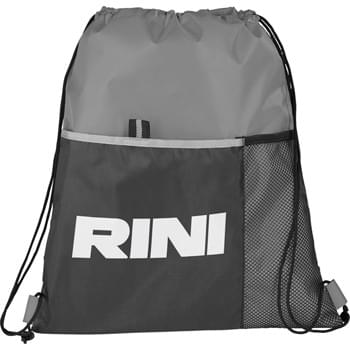 The Free Throw Drawstring Cinch - CLOSEOUT! Please call to confirm inventory available prior to placing your order!<br />Open main compartment with drawstring rope closure. Front pocket. Side mesh pocket.