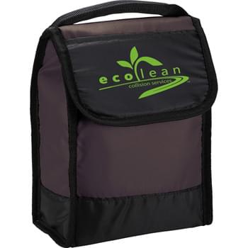 The Undercover Lunch Cooler - PEVA insulation. Main compartment with Velcro flap closure. Clear ID window on back. Web carry handle. Lunch bag folds down for easy storage; when folded measures 5"H x 7"W.