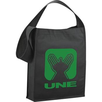 The Cross Town Business Tote - Open main compartment with Velcro closure and single 33" handle. Reusable.