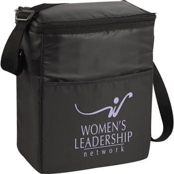 The Spectrum Budget 12-Pack Lunch Cooler - PEVA insulation. Zippered main compartment. Open front pocket. Adjustable strap.