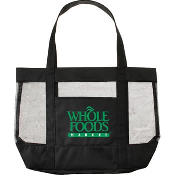 The Surfside Mesh Tote Bag - Open main compartment with double 23" handles. Front open pocket.