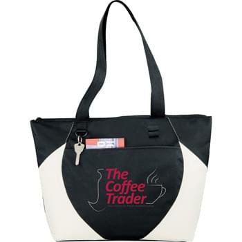 The Asher Meeting Tote Bag - Zippered main compartment with double 29" handles. Open front pocket. Two pen/USB flash drive slots and D-ring.