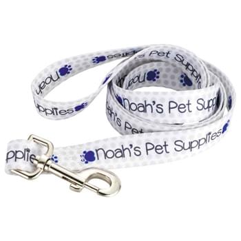Full Color Pet Leash - 1"W x 60"L - Fully sublimation-dyed pet leash. 1-inch width. Heavy-duty, high-quality smooth polyester webbing with increased tensile strength. Includes Metal Snap Hook. Packed in standard bundles of 25. Made in USA. FOB ZIP: RI, 02920