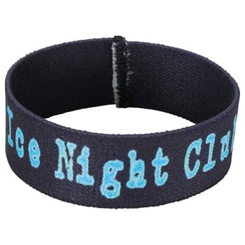 Full Color Wrist Band - 7"L x 1"W - Fully sublimation-dyed personal wrist band. 1-inch width. Elastic stretch polyester. Packed in standard bundles of 50. Made in USA. FOB ZIP: RI, 02920