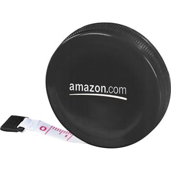 Quick-Release Tape Measure - 60-inch retractable tape. Standard and metric measurements. Tape automatically stops at desired distance when extracted. Quick-release button rewinds tape into case.