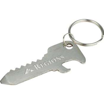 The Mini Multi-Function Key Ring - Multi-Function tool acts as a flat-head screwdriver, bottle opener and keychain.