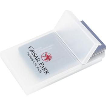 Plastic Business Card Holder - Business card holder features a flip-top opening.