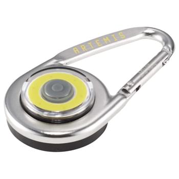 Carabiner COB Light - CLOSEOUT! Please call to confirm inventory available prior to placing your order!<br />Carabiner with COB light. On/off push power button for hard, soft and blinking light.