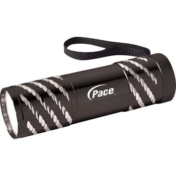 Astro Flashlight - 9 white LED lights. Push button to turn power on/off.  Wrist strap.