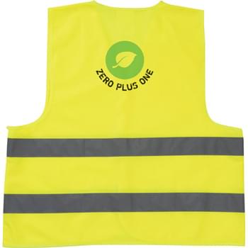 The Safety Vest - Neon yellow safety vest with reflective stripes.
